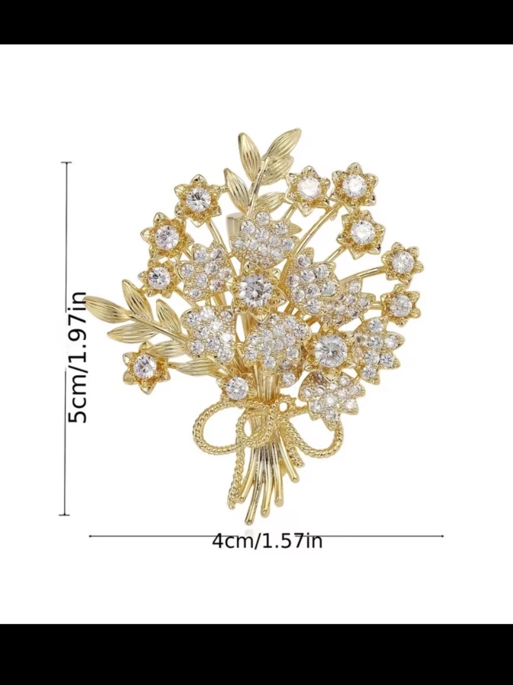 Crystal Bouquet Brooch - Women's Jewelry - Picture 8 of 8